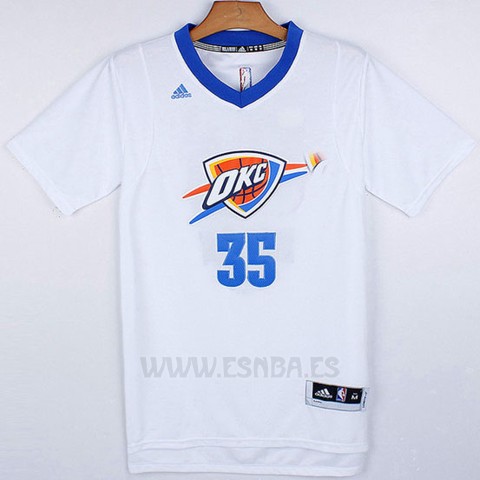 Camiseta Manga Corta Oklahoma City Thunder Kevin Durant #35 Blanco